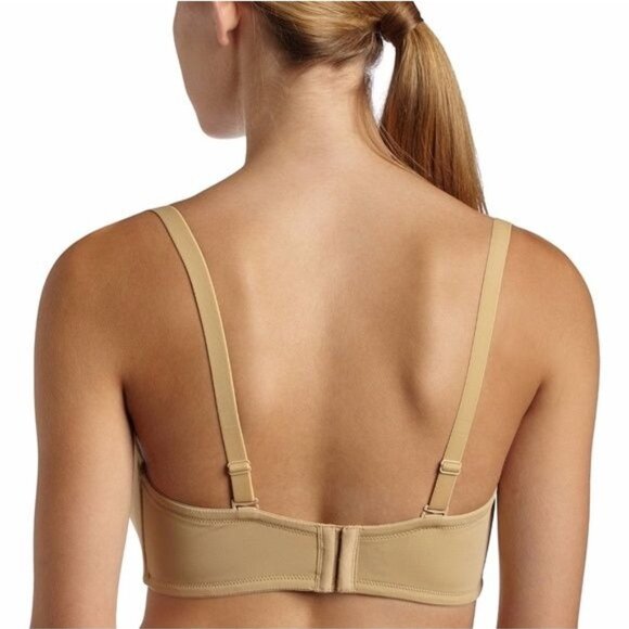 Le Mystere 9755 Dream Shameless Strapless Bra 38F Beige  Adjustable Straps - Picture 2 of 7